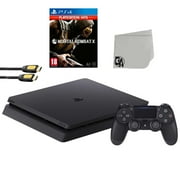 Restored Sony 2215B PlayStation 4 Slim 1TB Gaming Console Black with Mortal Kombat X Game BOLT AXTION Bundle (Refurbished)